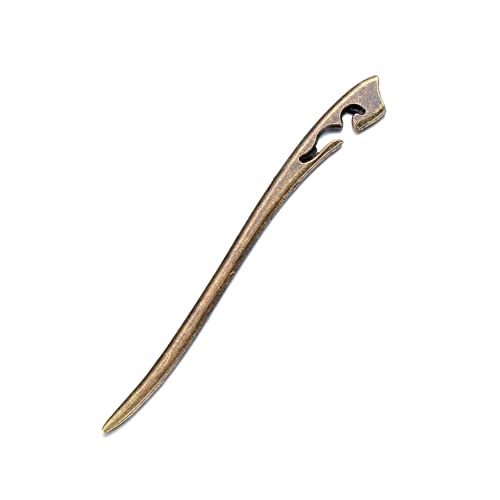 Haargabel, Haarstäbe, Haarspangen for Frauen, Haarstäbe/Haarspangen/Druckknopfclip/Haarspangen, 1 Stück bronzefarbene Haarspange, metallischer Metall-Haarstab, gebogene Styling-Werkzeuge, Haargabel, g