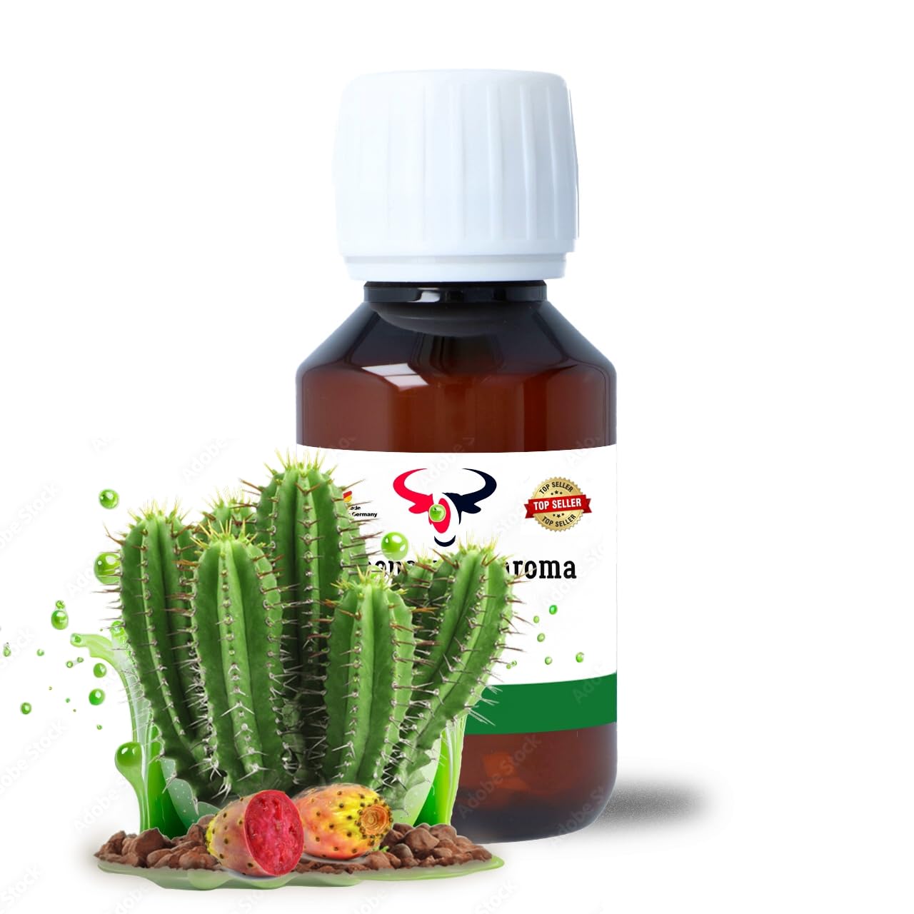 Kaktus Konzentrat Drops hochkonzentriertes Aroma Lebensmittelaroma Intensives Aroma zum Backen in Lebensmitteln & Getränken, für Diffuser Vernebler Nebelmaschinen Wassersprudler uvm. (100 ml)