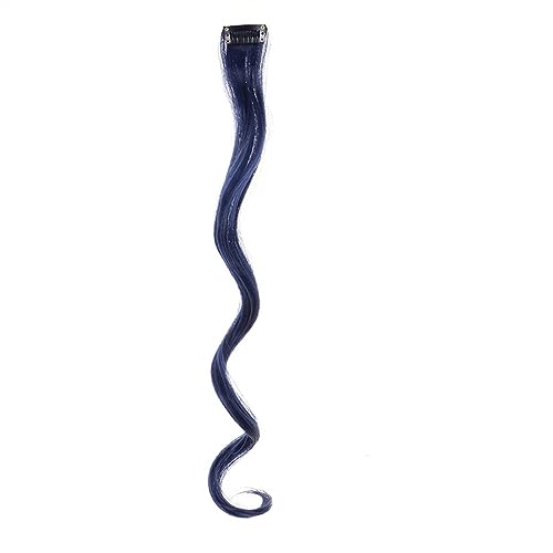 Clip-in-Haarverlängerungen Farbige Clip-in-Haarverlängerungen, 55,9 cm, Regenbogenfarben, lange, glatte Haarteile, Clip-in-Synthetik, Halloween, Cosplay, Mode, Party, Geschenk for Frauen und Mädchen C