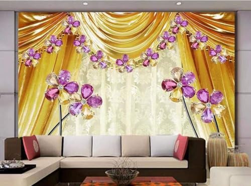 Vorhangschmuck Kristallblume 3D Tapete Poster Restaurant Schlafzimmer Wohnzimmer Sofa TV Dekorative Wand-400cm×280cm