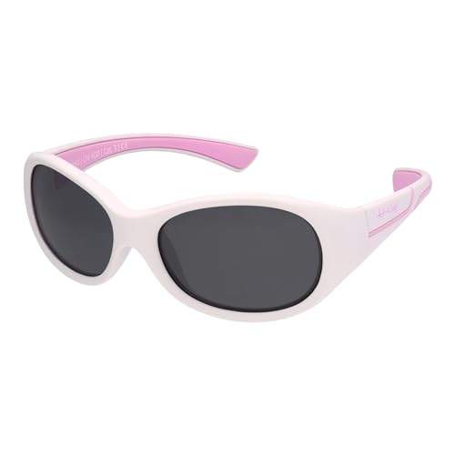 ActiveSol Kids @School Kinder Sport-Sonnenbrille | Mädchen und Jungen | 100% UV 400 Schutz | polarisiert | unzerstörbar aus flexiblem Gummi | 5-10 Jahre | nur 22 Gramm (Ice/Pink)