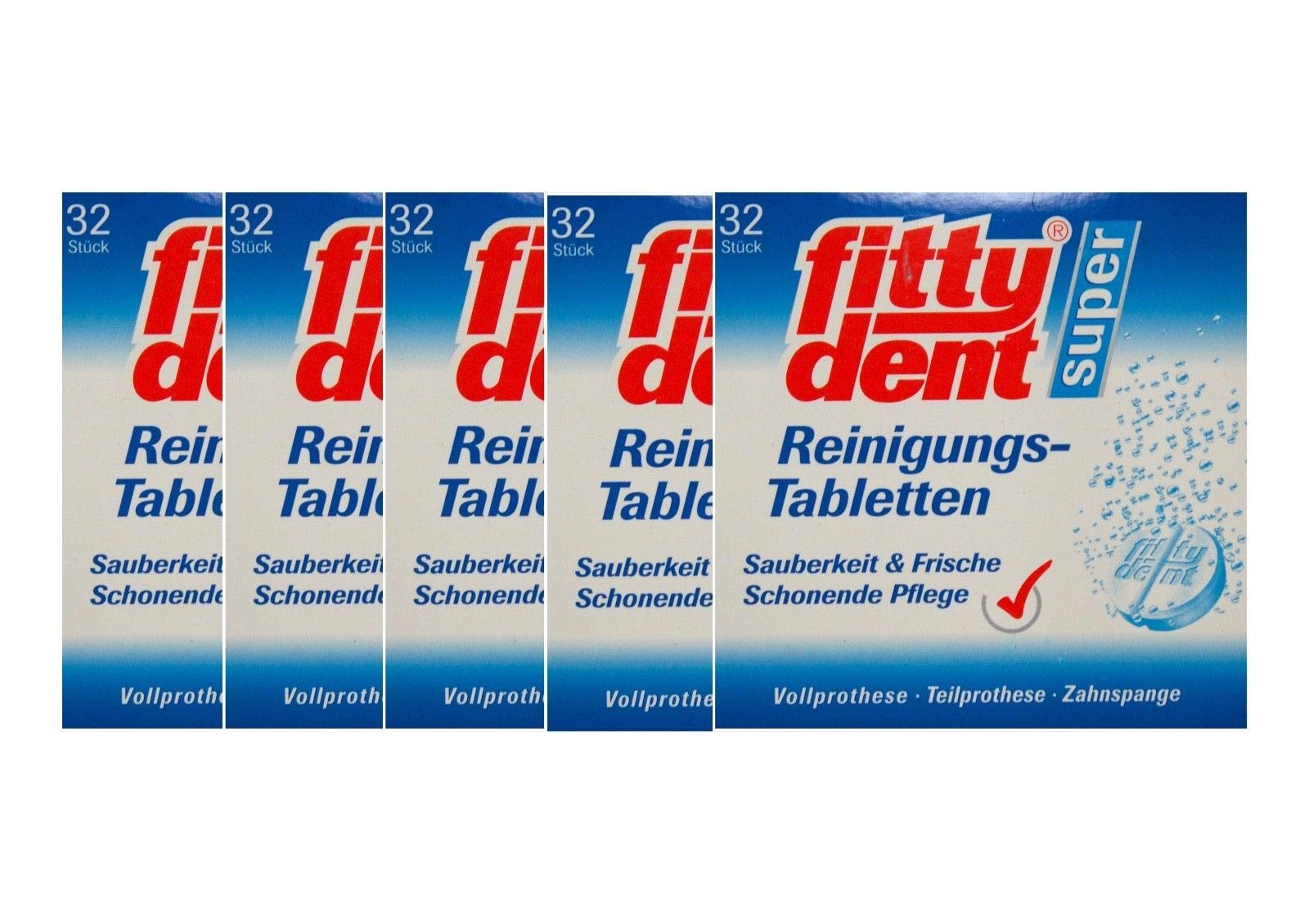 5x FITTYDENT super Reinigungstabletten Prothesen Zahnspangen