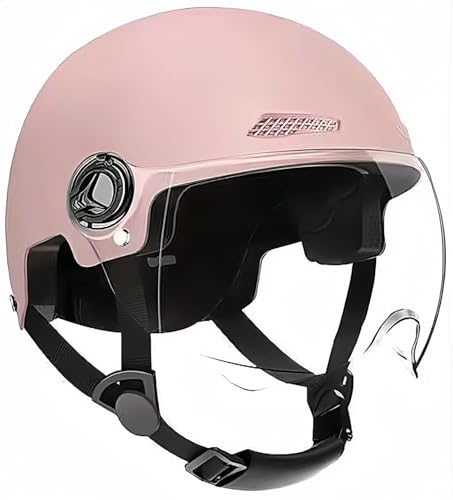 Offener Helm, Halber Motorradhelm Mit Visier, Cruiser-Schutz In ECE-Geprüftem Fall, Schützt Effektiv Die Verkehrssicherheit, Unisex E,52-60CM