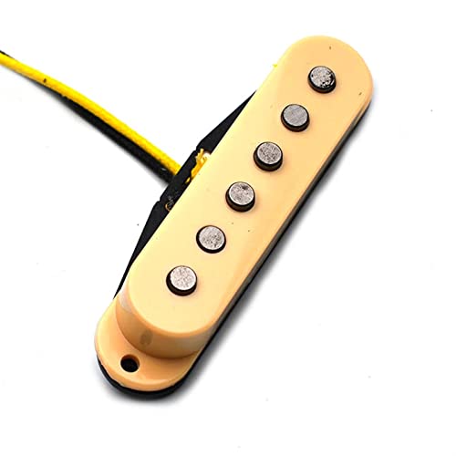 ZENGXUE ALNICO 5 SINGLE SPILL SPREETED TOP Faser Bobbin Pickup E-Gitarren-Pickup-Hals/Mittlere/Brücke 50/50 / 52mm Gelb Humbucker Tonabnehmer Set (Color : 50mm(Middle))