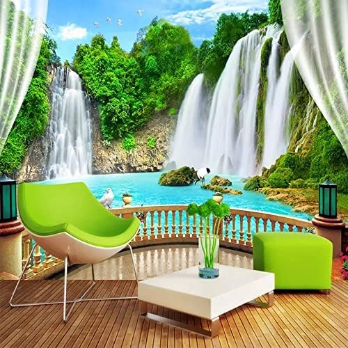 Wasserfall-Szenerie 3D Tapeten Wanddekoration Fototapete Sofas Wohnzimmer Wandbild Schlafzimmer-250cm×170cm