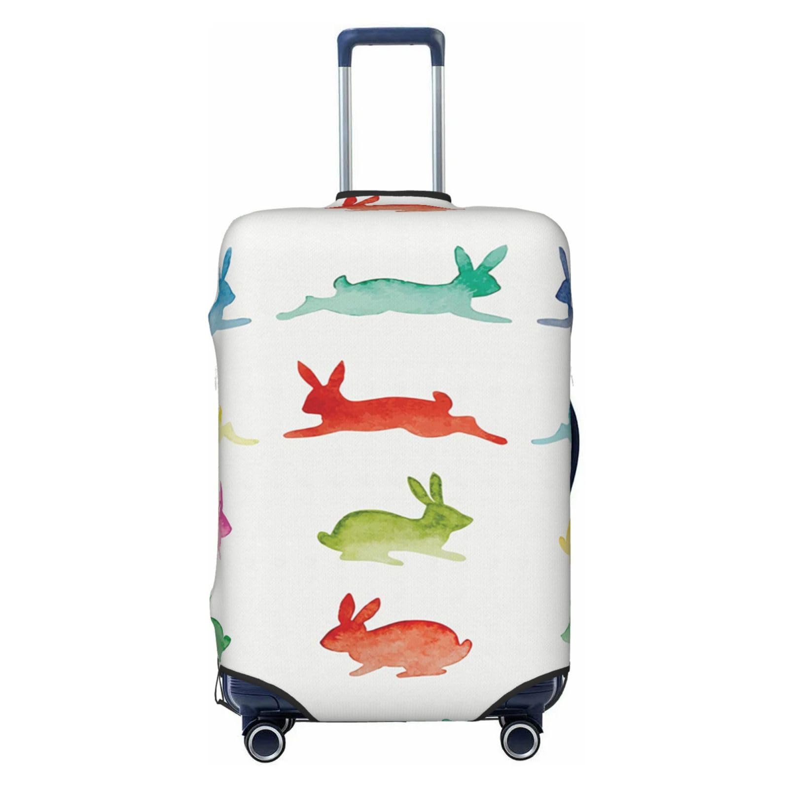 Miniks Rainbow Rabbit Reisegepäckabdeckung, robuster Kofferschutz, passend für 45,7 - 81,3 cm große Gepäckstücke, Größe XL, Schwarz, X-Large