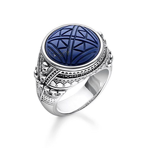 THOMAS SABO Silberring »TR2204-534-1-48, 50, 52, 54, 56, 58, 60, 62, 64, 66, 68, Ethno Totenköpfe blau« mit imit. Lapislazuli und Zirkonia