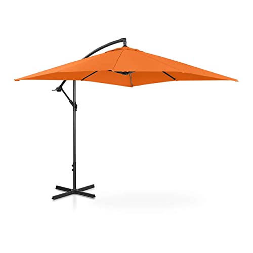 Uniprodo UNI-UMBRELLA-SQ250OR-N | Sonnenschirm | Ampelschirm | Orange viereckig 250 x 250 cm neigbar | Gartenschirm | Terrassenschirm | Sonnenschutz für Balkon, Terrasse & Garten | Pendelschirm