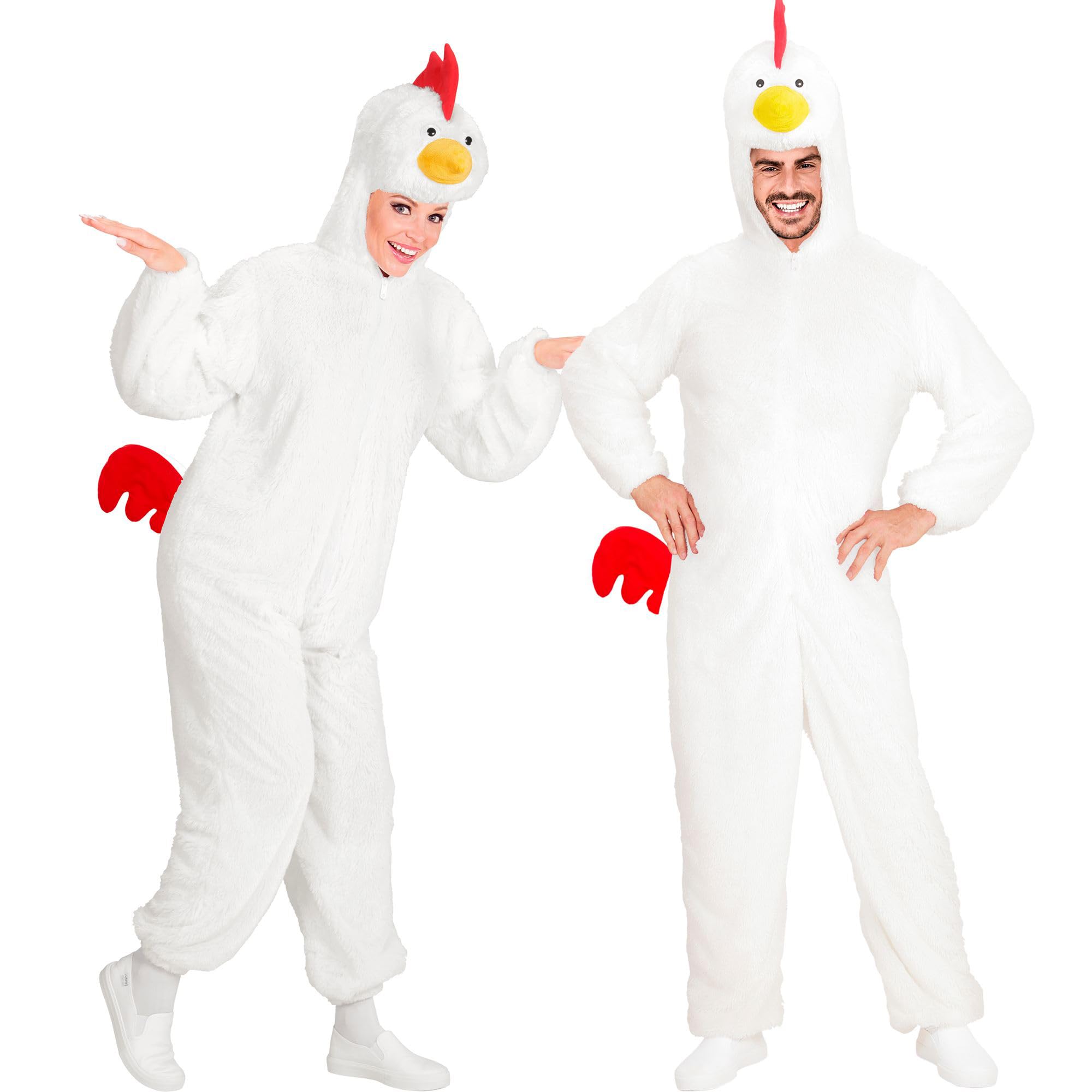 WIDMANN MILANO PARTY FASHION - Kostüm Huhn, Plüsch Overall, Tierkostüm, Henne, Bauernhoftiere, Fasching