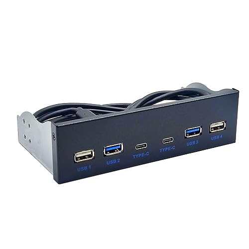 Multifunktionales 5,25-Zoll-Medien-Armaturenbrett, USB-Frontplatte für PC, Desktop, 13,3 cm CD-ROM-Schacht, USB 3.0/3.2, 19-polig