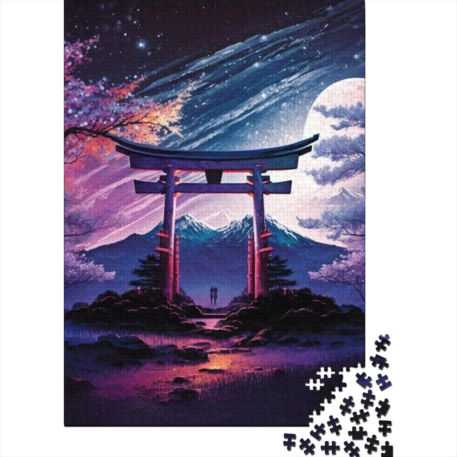 Japanisches Torii-Tor, Holzpuzzle für Erwachsene und Jugendliche von Difficult Challenging Puzzles, 1000 Teile, für anspruchsvolles Puzzlespiel und Familienspiel, 75 x 50 cm