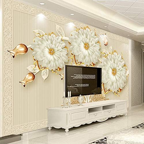 XLMING Schmuck Blume Schwan Küche Esszimmer Arbeitszimmer Wohnzimmer TV Hintergrund Wand 3D Tapete-150cm×105cm