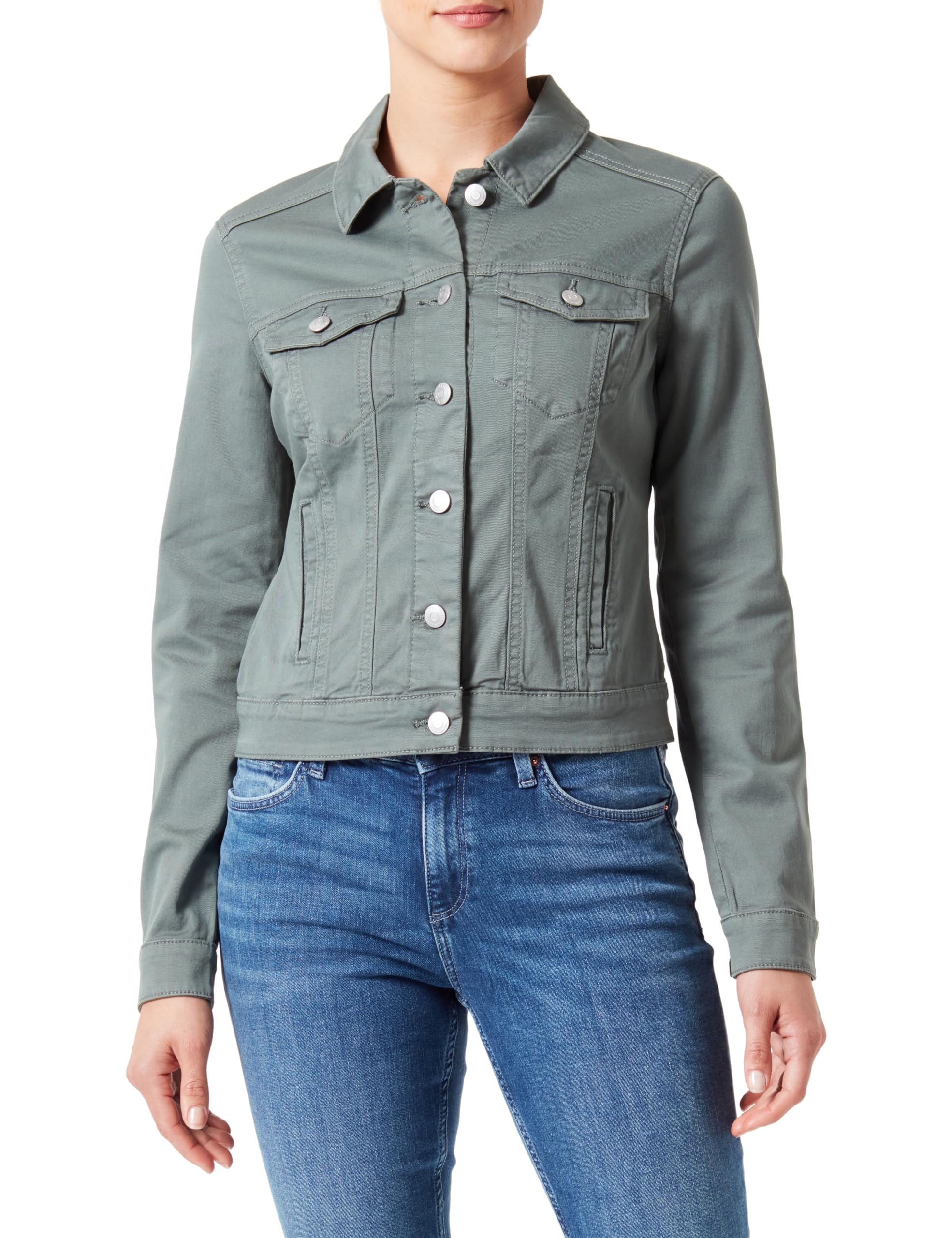 QS Damen 2143300 Jeansjacke, Olive, XXL