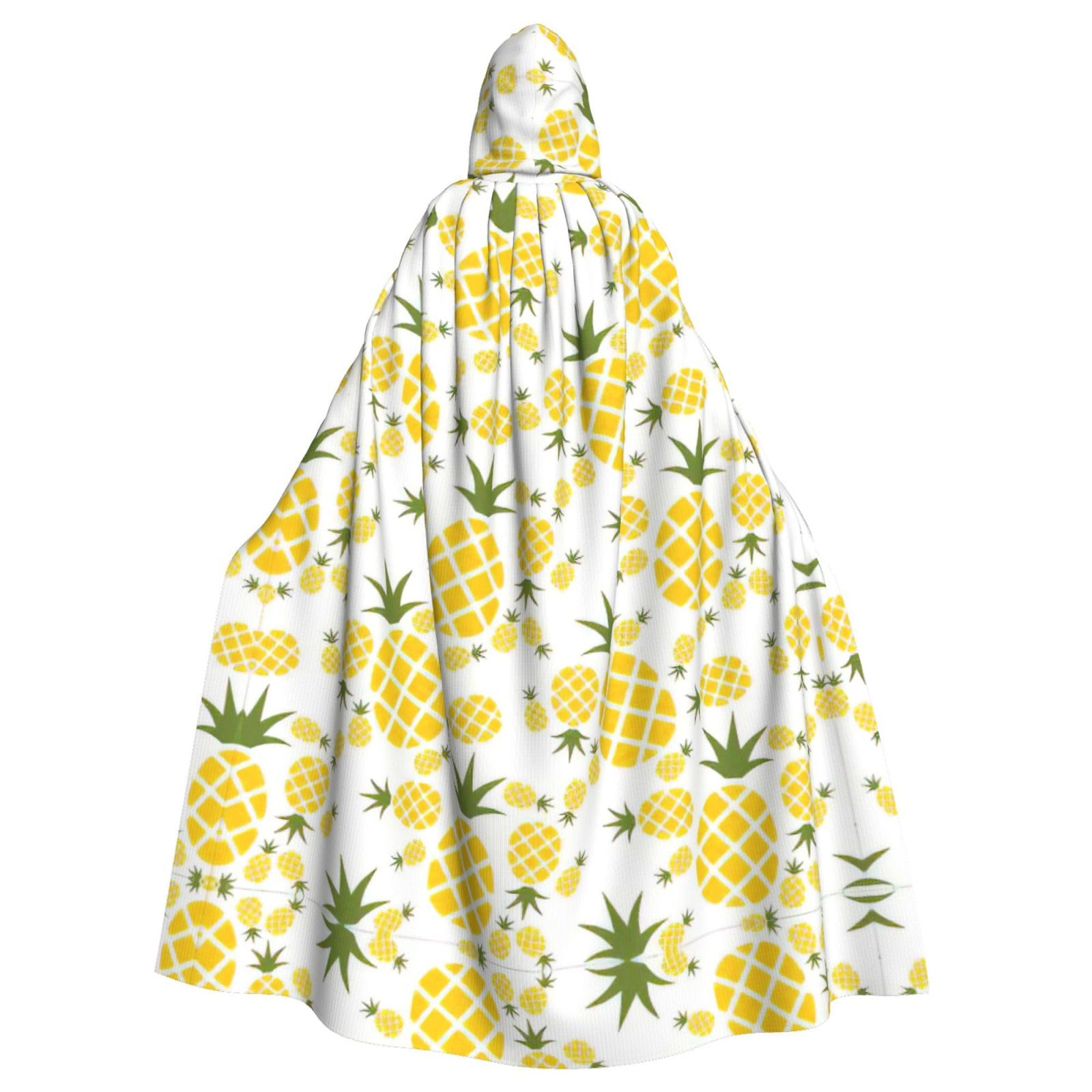 YQxwJL Ananas-Aufdruck, langer Umhang mit Kapuze, Unisex, mit Kapuze, Halloween, Weihnachten, Kostüme, Party-Umhang