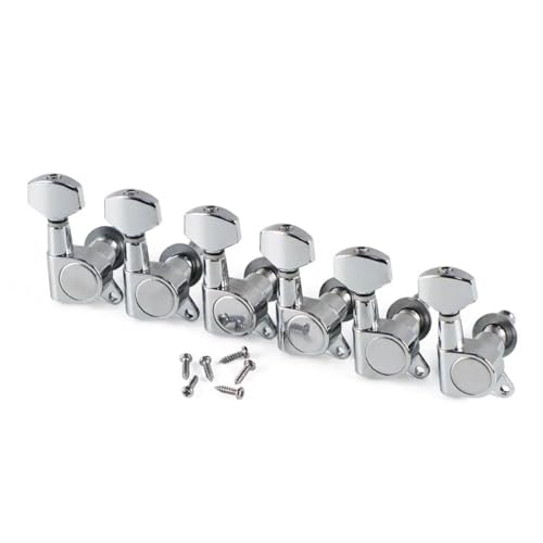 Strings Tuning Pegs Mechaniken Für Gitarre 6PCS Elektrische Gitarre String Tuning Schlüssel Pegs Mechaniken Mechaniken 6R /6L Kleine Taste (Color : Silver 6R)