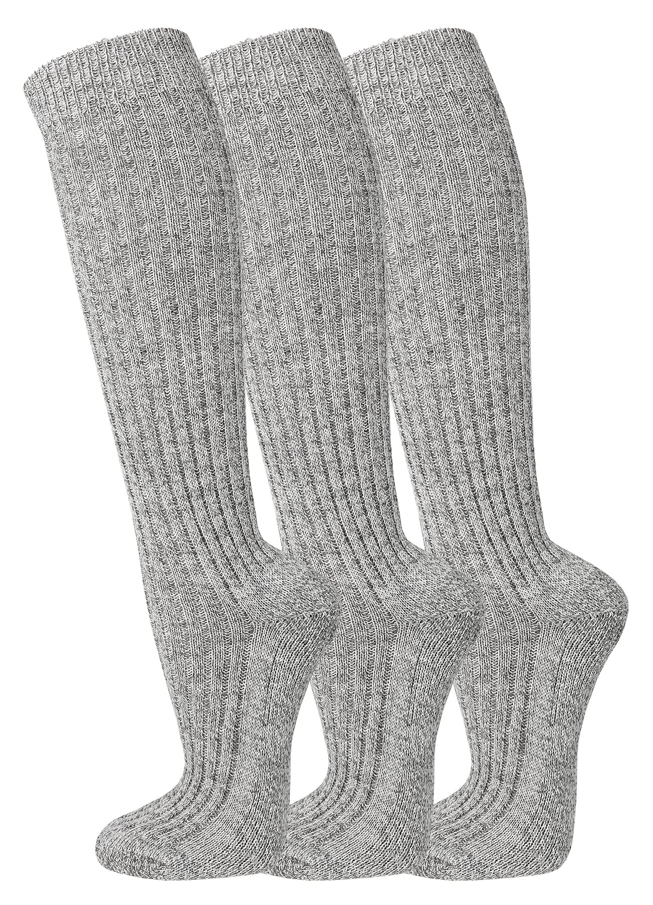 TippTexx24 3 Paar Norwegersocken lang, Kniestrümpfe mit Schafwolle und Anti-Loch-Garantie (43-46)