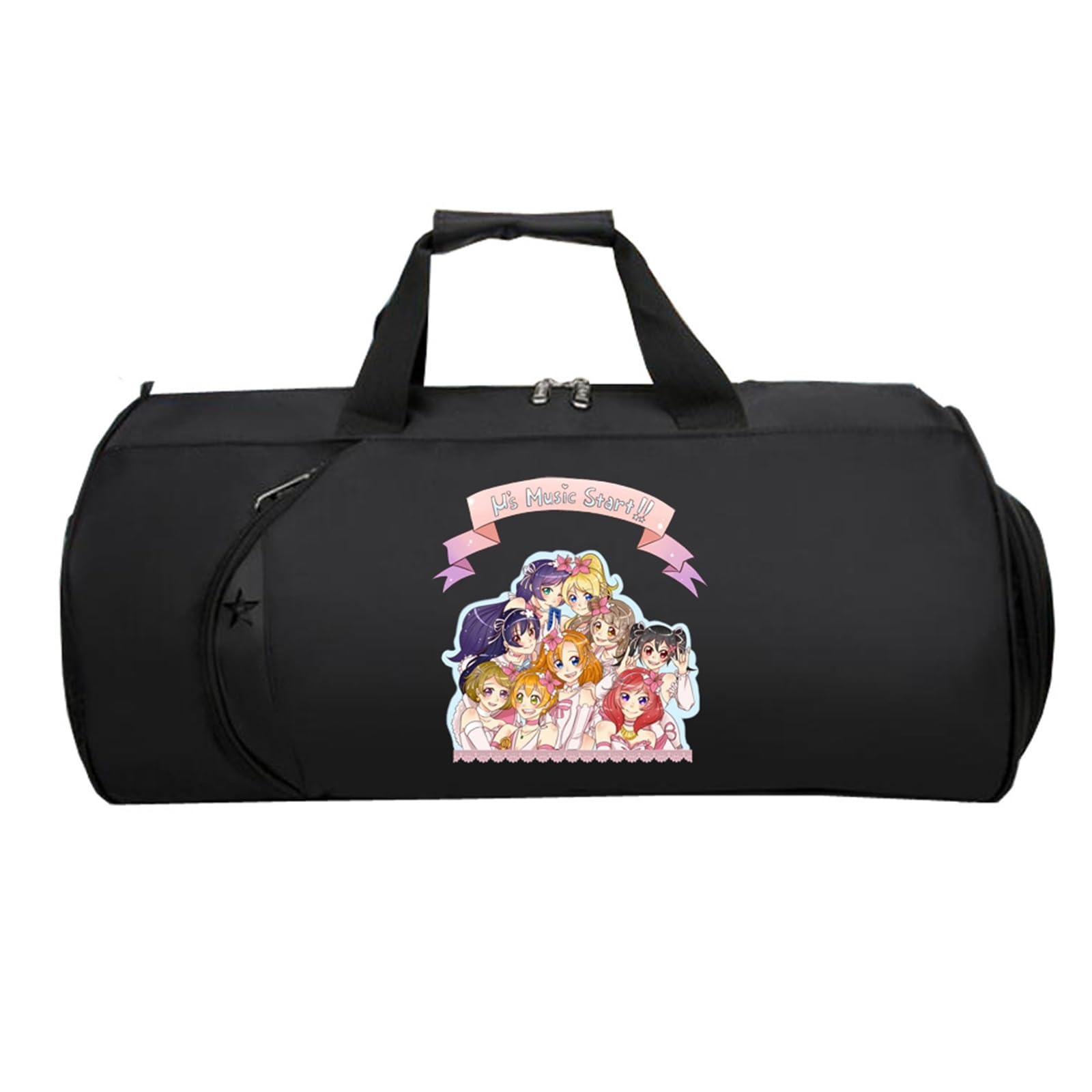 Love-live Reisetasche HandgepäCk, Leichte Faltbare Duffel Taschen, HandgepäCk füR Weekender Herren Damen Flugzeug(Black 3)