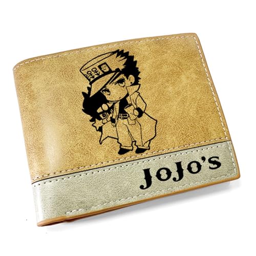 RYNDEX Jo-Jo's Bizar-re Adventu-re Anime Geldbeutel, Schmale Bi-Fold Kleines Portemonnaie, Kunstleder Kreditkartenetui Scheckkartenetui, für Teenager und Junge Mädchen(Color:Multicolor 11)