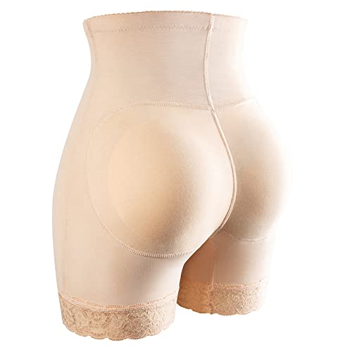 BANLUX Damen Po Push Up Unterhose - Frauen Fake Ass Butt Lifter Hip Enhancer Booty Gepolsterte Unterwäsche Hohe Taille Nahtloses Push-Up-Gesäß Body Shaper Höschen Boyshort,Apricot,XXL