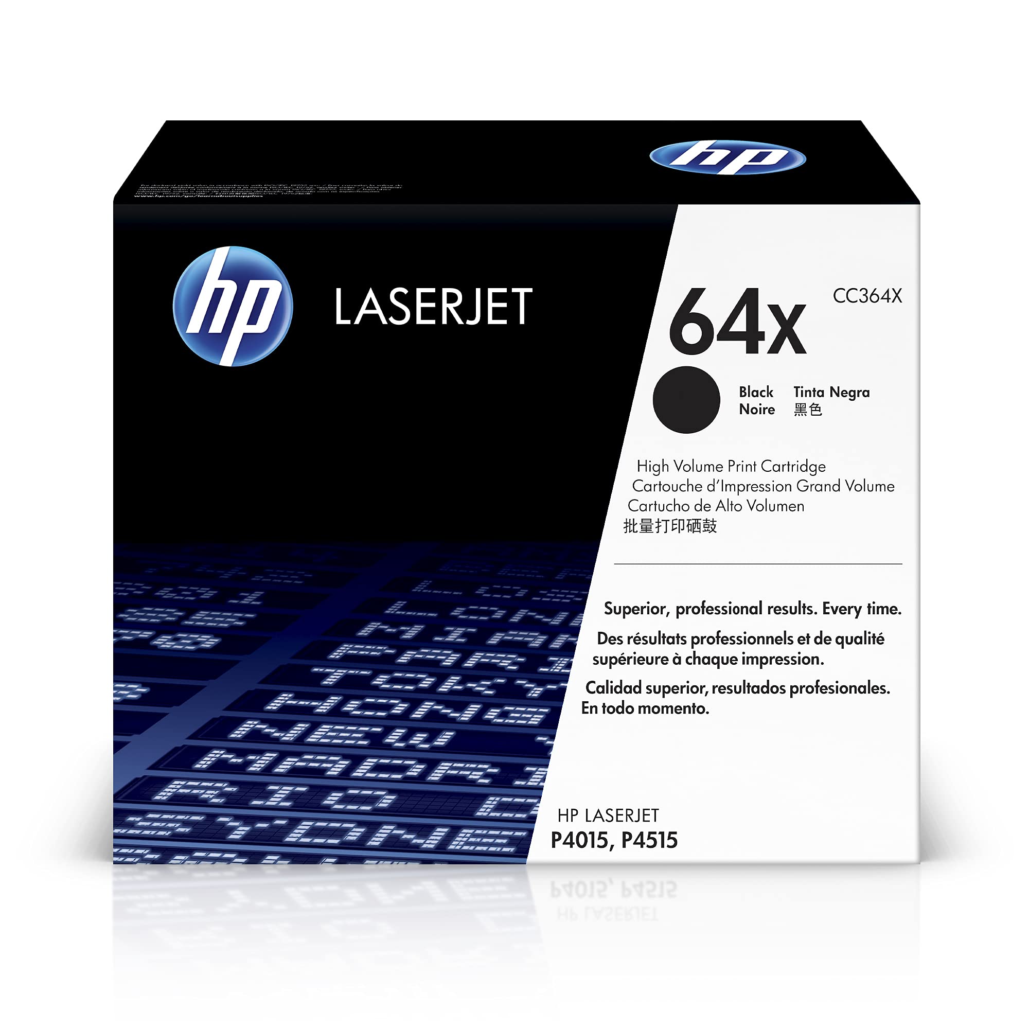 HP 64X (CC364X) Schwarz Original Toner mit hoher Reichweite für HP Laserjet P4015, HP Laserjet P4516