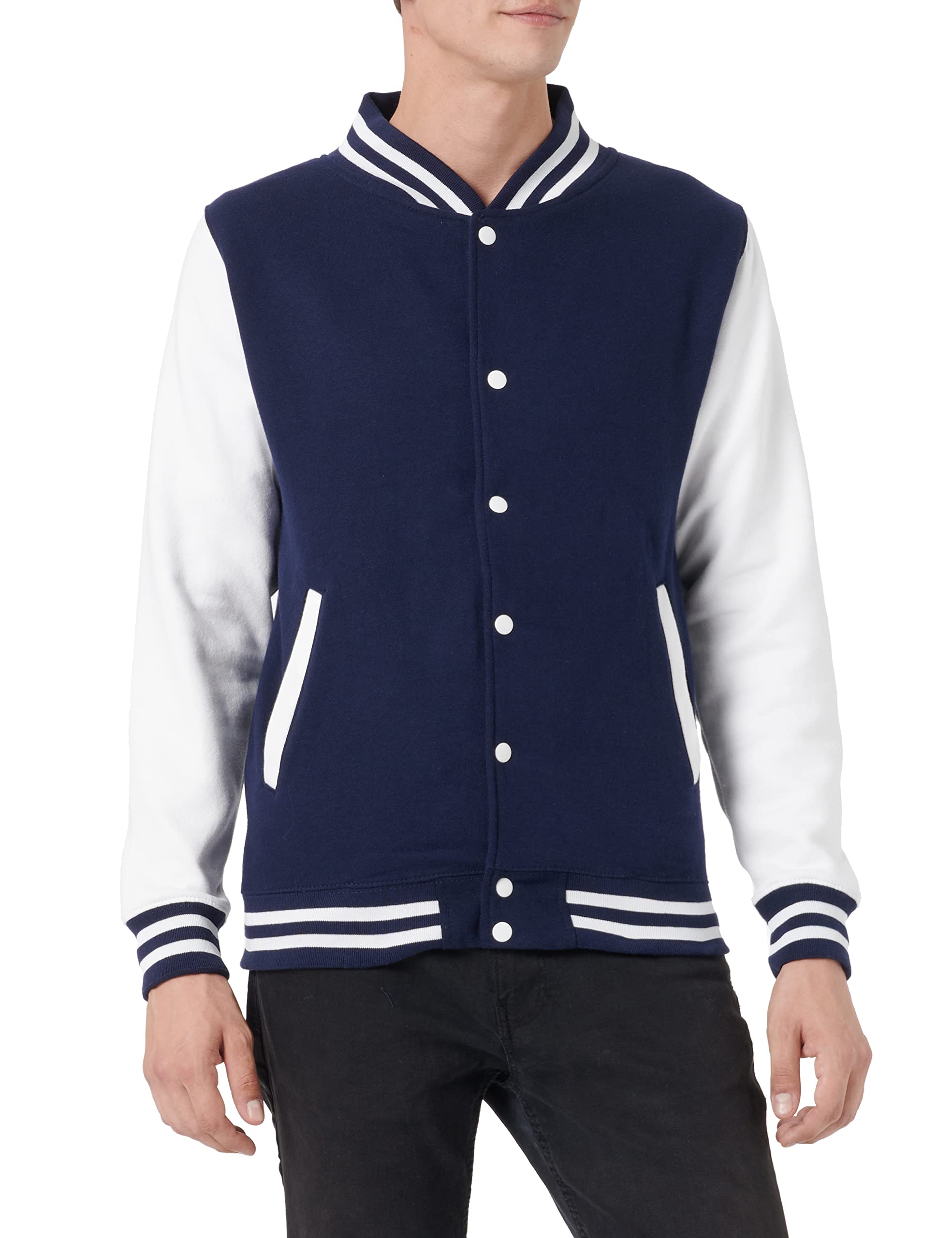 Just Hoods College Jacke 'Varsity Jacket, Oxford Marineblau/Weiß, M