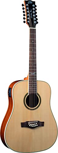 EKO GUITARS - NXT D100E XII NATURAL, 12 Saiten, Top aus Fichten, Boden und Griff aus Mahagoni, Griffbrett aus South American Roupana, Farbe Natur