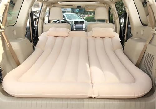 GLILAR Auto Luftmatratze Aufblasbare Auto-Luftmatratze, SUV, Aufblasbares Autobett, Schlafmatratze, Auto-Reisebett, Multifunktionale Tragbare Isomatte, Autozubehör(Beige,Size 1)