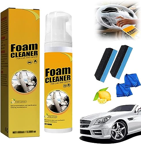 2023 New Multifunctional Car Foam Cleaner,Powerful Stain Removal Kit，Multi-Purpose Foam Cleaner Spray for Car Exterior Interior Care (2 pcs)