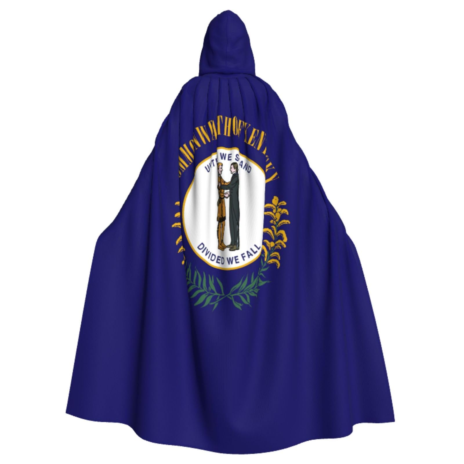 WURTON Kentucky State Flag Print Halloween Hooded Cloak Suitable Carnival Theme Party Halloween Cosplay Costume