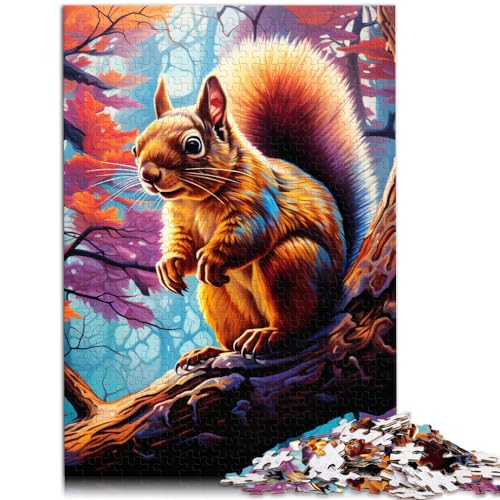 Puzzles Geschenkkunst Süßes Eichhörnchen 1000-teiliges Puzzle Holzpuzzle Familienspiel Stressabbau Schwieriges Herausforderungspuzzle 1000 Teile (50 x 75 cm)