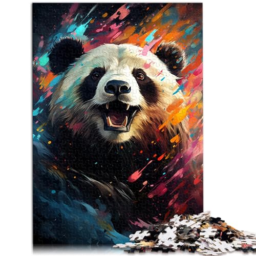 Puzzles für farbenfrohe, psychedelische Panda-Kunst im Panda-Kunststil, 1000 Puzzleteile für Erwachsene, Holzpuzzles als Geschenk für die ganze Familie, 1000 Stück (50 x 75 cm)