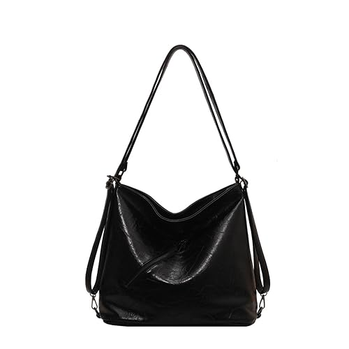 ohodhmnu Damen-Tragetasche, trendige Alltagstasche für Damen und Mädchen, stilvolle und geräumige Crossbody-Tasche für den täglichen Pendler, Schwarz , with accessories