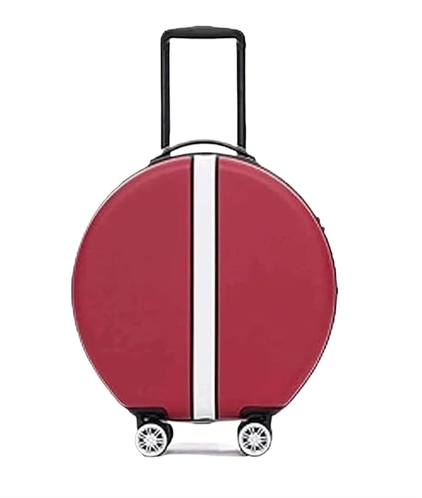 Koffer Trolley Reisekoffer 18 Zoll Runde Koffer Mit Rollen, Tragbarer Gepäckkoffer, Kariertes Handgepäck Koffer Gepäck Rollkoffer (Color : Rood, Size : 18in)