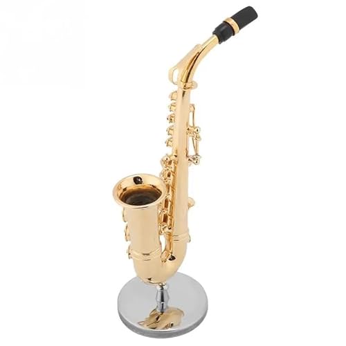 Mini-Musikinstrument-Ornamente Altsaxophon-Kunsthandwerk, Musikinstrument-Dekoration, europäische leichte Luxus-Musikinstrument-Ornamente mit Halterung und Muschelbeschichtung