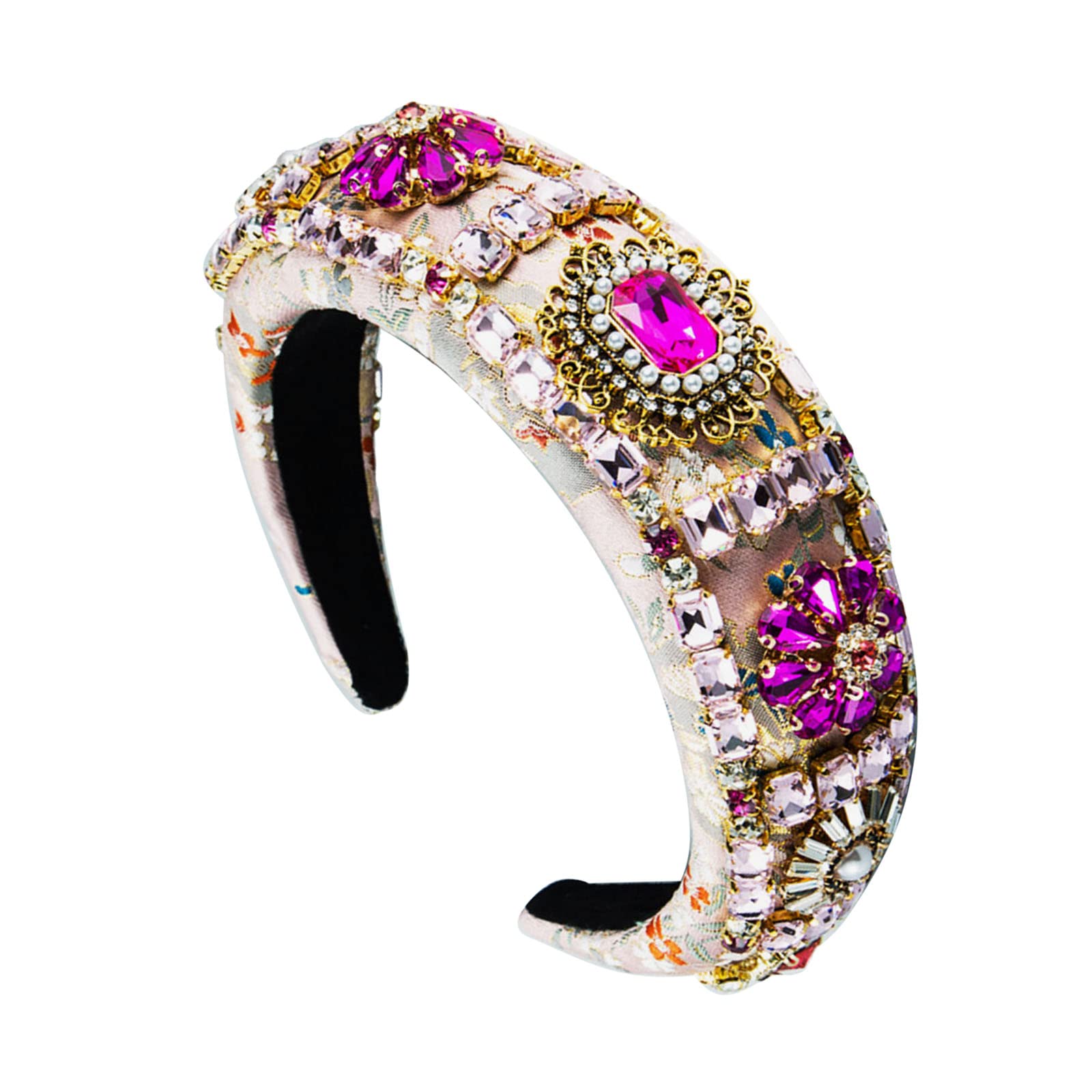 SANRLO Stirnbänder, Haarschmuck für Damen, Perlen-Stirnband, Barock-Stirnband für Damen, luxuriöses Strass-Stirnband, Barock-Kopfschmuck, Barock-Kristall-Stirnband