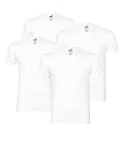 PUMA 4 er Pack Basic Crew T-Shirt Men Herren Unterhemd Rundhals, Farbe:300 - White, Bekleidungsgröße:S