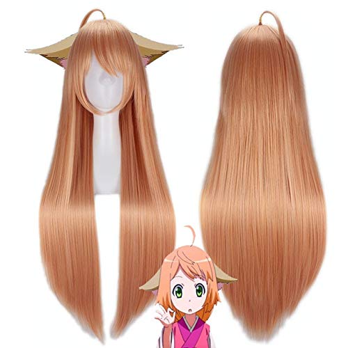 LINLINCD Cosplay wig Anime Fox Dämon TuShan SuSu TuShan Honghong Matchmaker Cosplay Perücken mit Fox Ohren Cosplay Kostüm Zubehör 100CM Halloween COS Eine Perücke mit Ohr