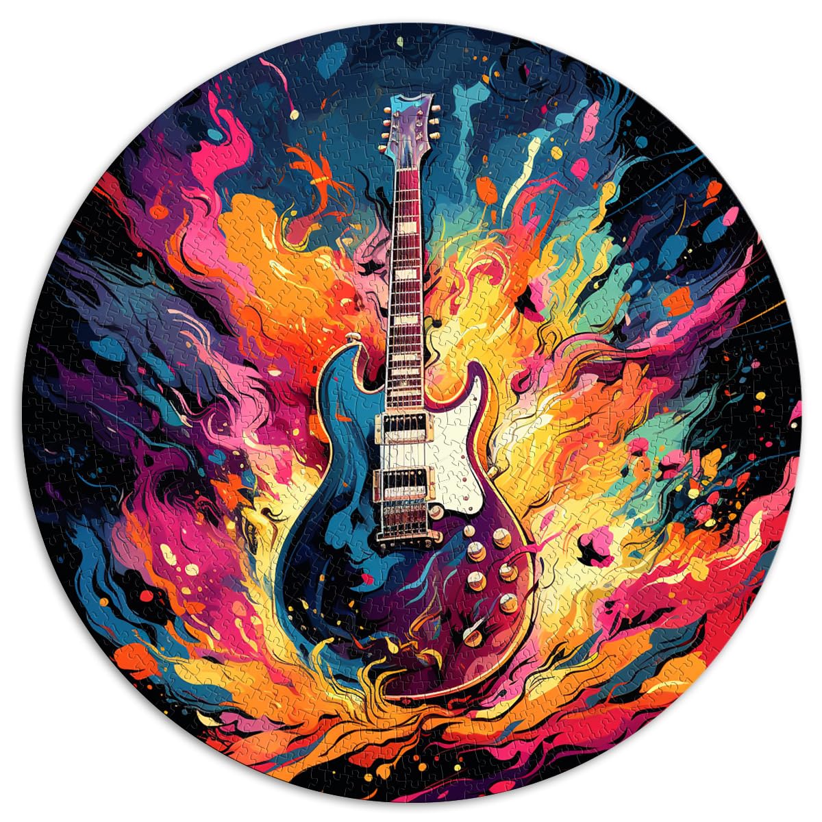 Puzzles Geschenke Spielzeug Gitarre bunt Spaß Puzzles für Erwachsene 1000 Stück 67,5x67,5cm Puzzles Geschenke ganze Familie und die