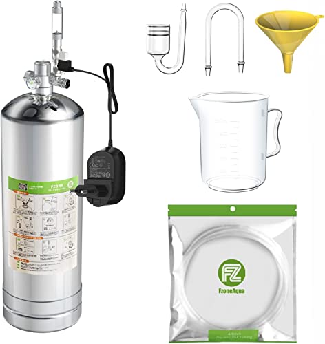 FZONE CO2-Generator-System für Aquarien, 4 l, Kohlendioxid-Reaktor-Kit mit Regler und Nadelventil für Aquarium-Pflanzen-Tanks