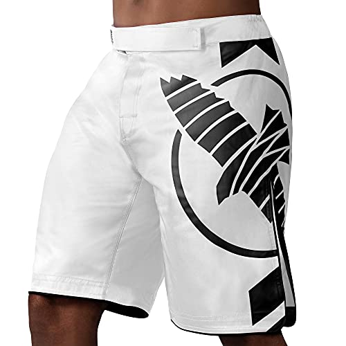 Hayabusa Herren Icon Fight Shorts, Weiss/opulenter Garten, Mittel