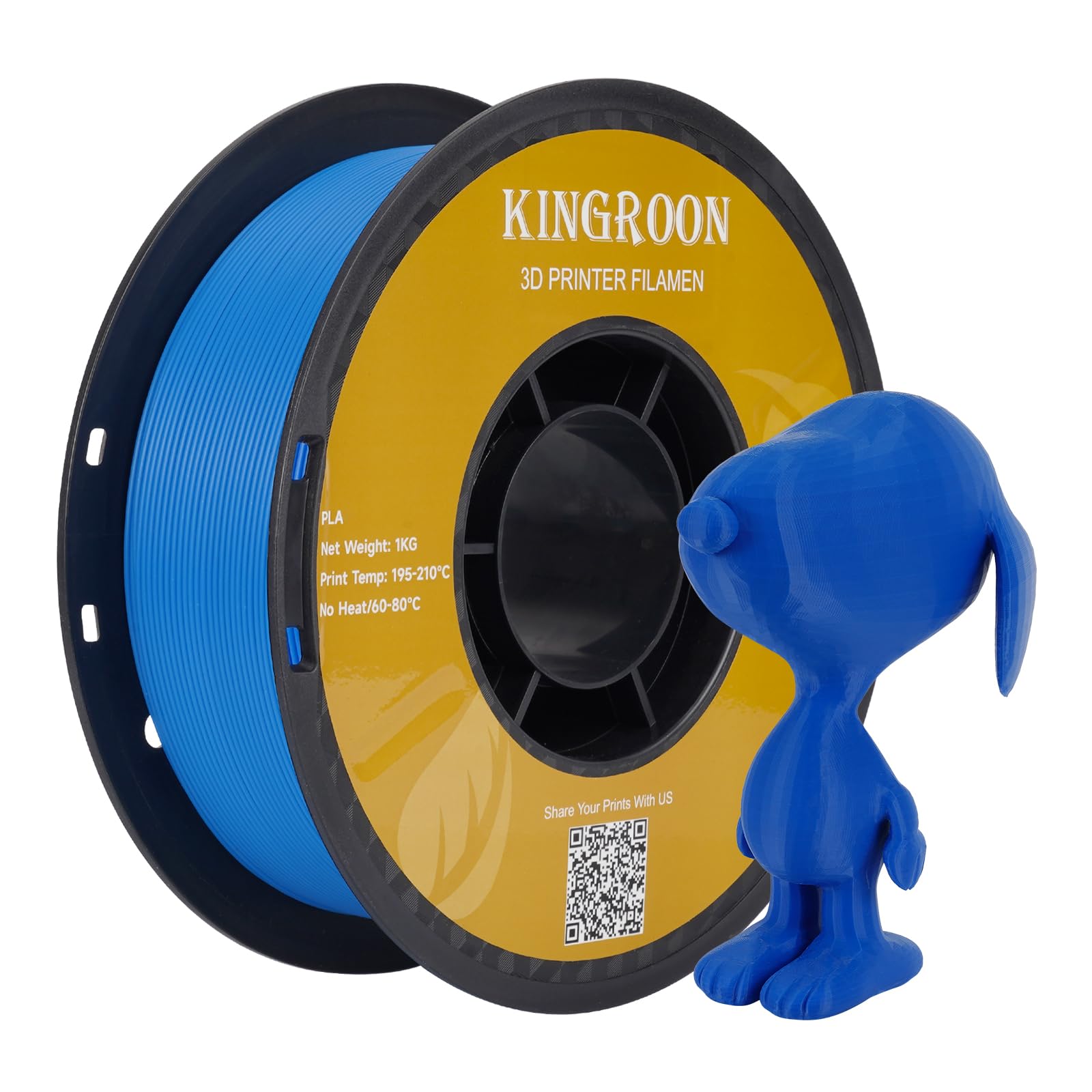 Kingroon PLA, PLA-Filament, 1,75 mm, für 3D-Drucker-Filament, Maßgenauigkeit +/- 0,03 mm, 1-kg-Spule, blaues PLA-Filament…