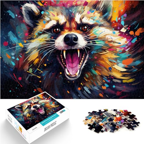 Puzzles Geschenke Spielzeuge Fantasy-Waschbär-Puzzle 1000 Teile für Erwachsene Holzpuzzle mit vollständig ineinander greifenden und zufällig geformten Teilen 1000 Stück (50 x 75 cm)