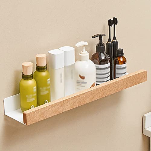 Duschregal aus Holz, dreieckiges Regal, Badezimmer-Eckregale, Küchenwandregal, Aufbewahrungsregal für Dusche und Badewanne, Badezimmerzubehör, Badezimmer-Organizer (Farbe: 50 cm Regal) (50 cm Regal)