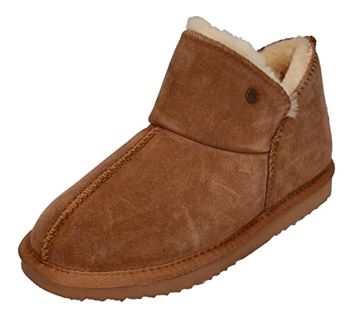 Warmbat Damenschuhe Schafwolle Booties WILLOW - cognac, Größe:43 EU