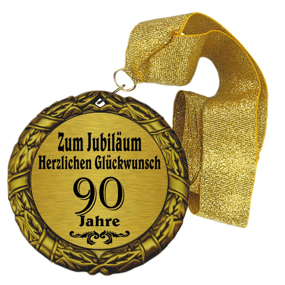 Larius Group Medaille Orden zum Jubiläum 90 Jahre Auszeichnung Ehrenorden zum Geburtstag Geschenk Jubilar Persönlichen Orden Wunschtext (mit Schachtel)