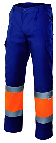 Velilla 156 - Signalhose (Größe L) Farbe marineblau und orange fluoreszierend