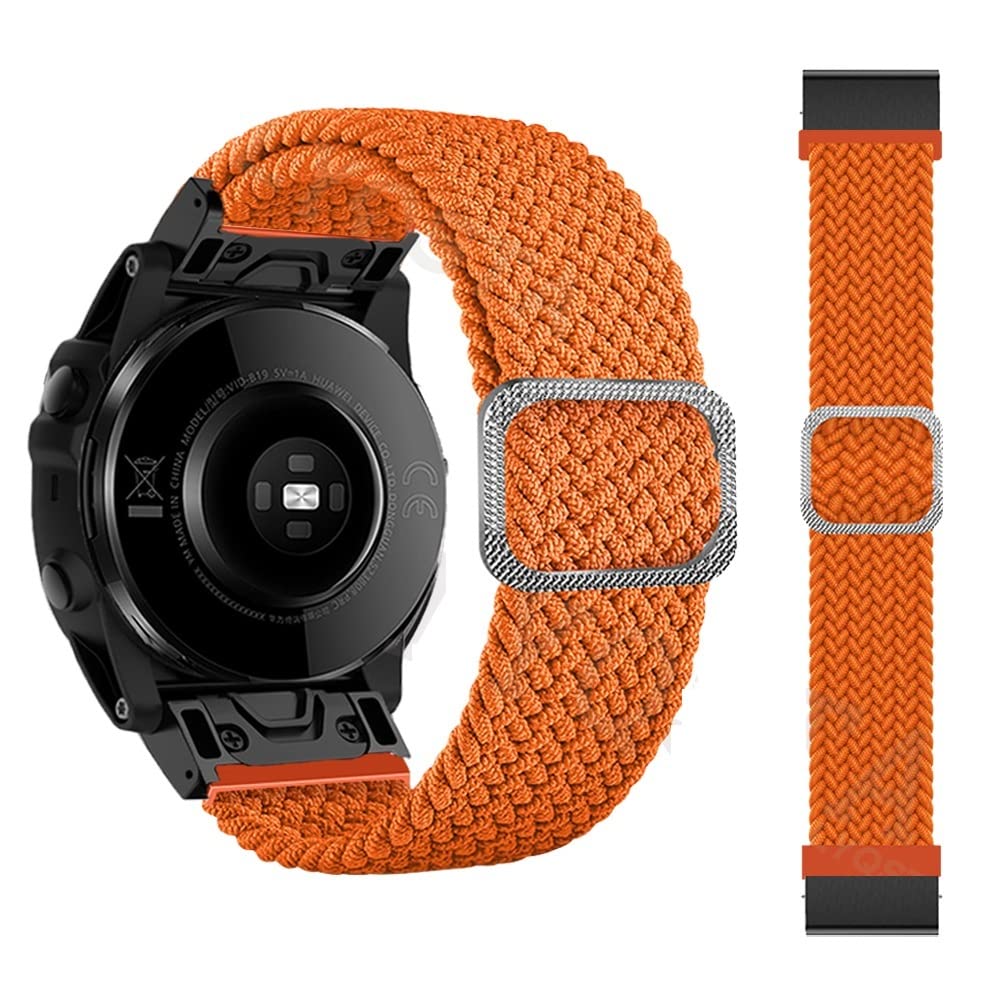 OPKDE Loop Nylon-Uhrenarmband mit Schnellverschluss für Garmin Fenix 6 6X Pro 5X 5 Plus 3HR Fenix 7X 7 Forerunner 935 MK2 Uhrenarmband, 26 mm, Achat