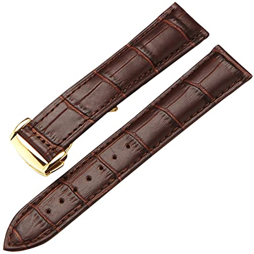 SCRUBY Echter Leder -Uhrengurt für Omega Watch Seamaster Armband 19mm 20 mm 22 mm ein BRAUBS BRAUT BROAD WATCHBAND -Armband(Brown gold,18mm)