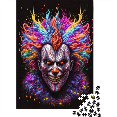 Psycho-Clown für Erwachsene, schwierige Puzzles, Kunst-Puzzles für Erwachsene, 1000 Teile, Holzpuzzles für Erwachsene und Teenager, 75 x 50 cm