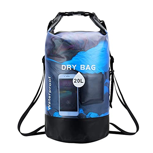 MEELYHOME 10/20L Wasserdichter Dry Bag Pack Schwimmen Fluss Kajak Schwimmrucksack Handtasche, blau, (20L) UK